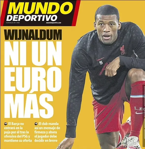 PSG đánh bại Barcelona, trả mức lương gấp đôi để giành chữ ký Wijnaldum ảnh 1