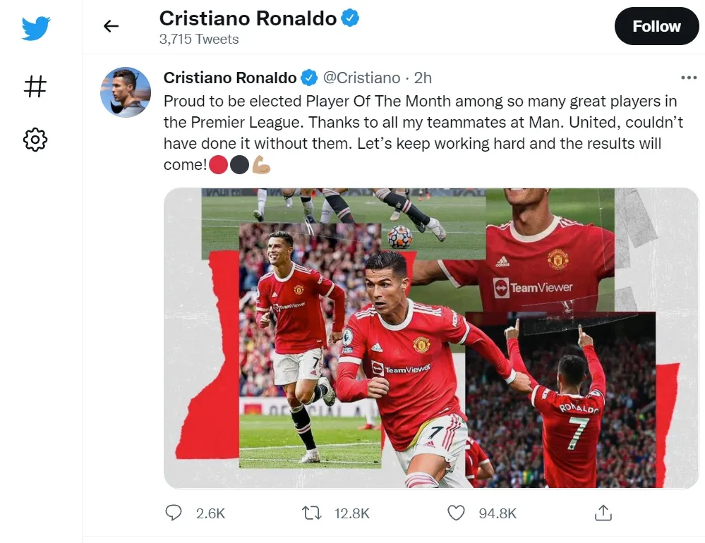 Qua mặt Salah, Cristiano Ronaldo đoạt giải Cầu thủ xuất sắc nhất Premier League tháng 9 ảnh 2