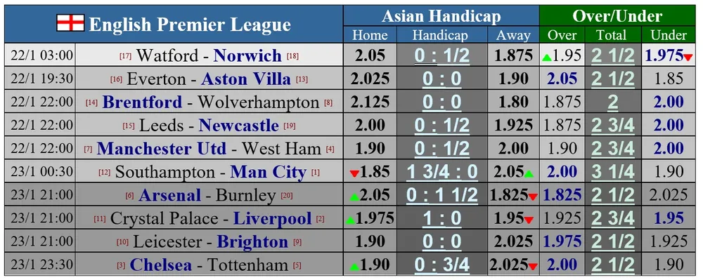 Lịch thi đấu vòng 23 Ngoại hạng Anh: Chelsea tái chiến Tottenham ảnh 1