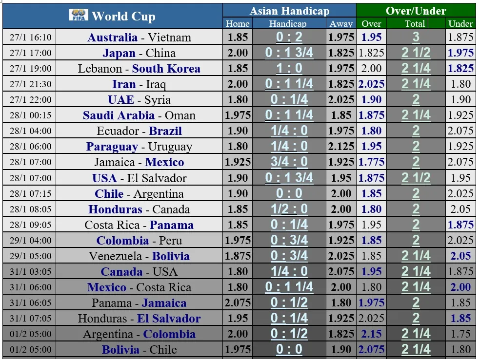 Lịch thi đấu Vòng loại World Cup 2022 ngày 27 và 29-1 ảnh 1