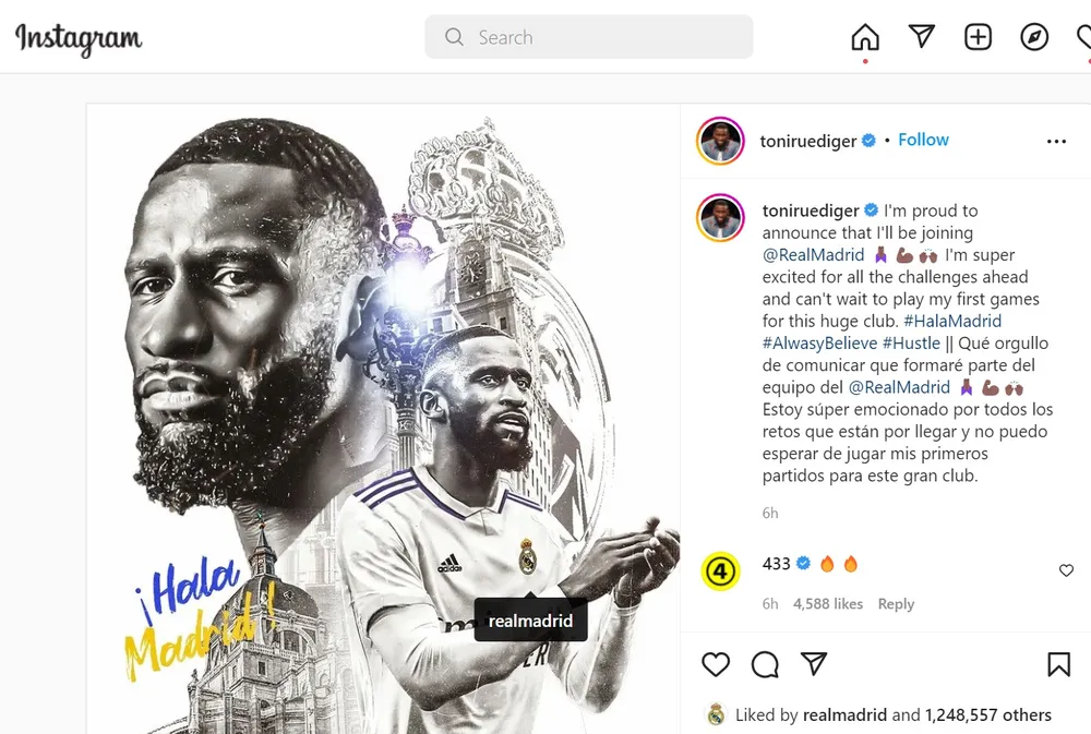 Antonio Rudiger hào hứng khi ký hợp đồng 4 năm với Real Madrid ảnh 1