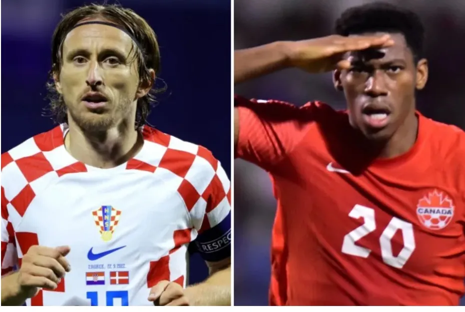 Luka Modric (Croatia) và Jonathan David (Canada)