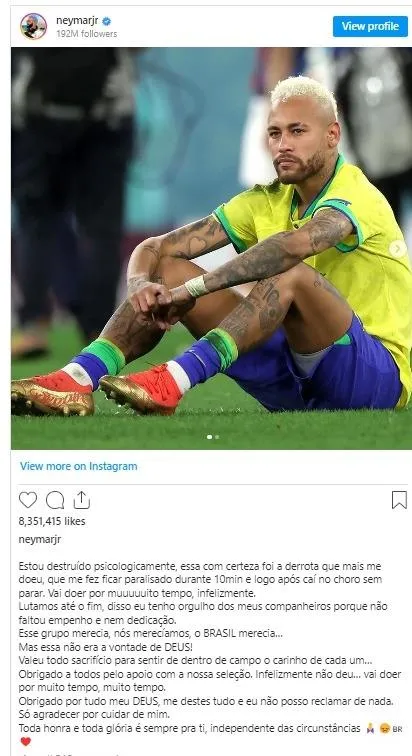 Neymar vẫn còn bị “hủy hoại tâm lý” sau khi Brazil bị loại ảnh 1