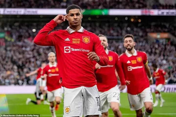 Tiền đạo Marcus Rashford tiếp tục lậ[p công cho Quỷ đỏ
