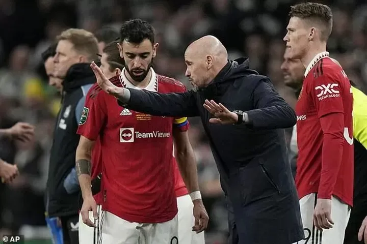 Bruno Fernandes và HLV Erik ten Hag