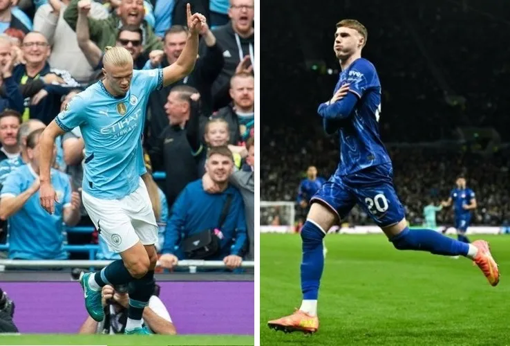Haaland và Palmer cạnh tranh quyết liệt danh hiệu vua phá lưới Premier League 2024