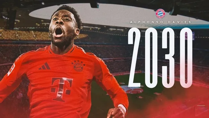 Alphonso Davies từ chối Madrid để gắn bó với Bayern. 