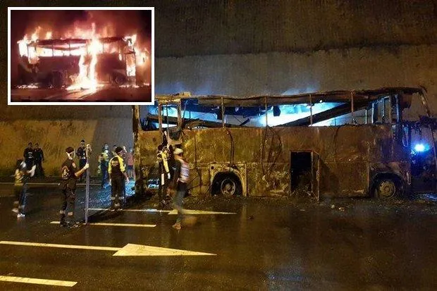 Hiện trường vụ tai nạn. Ảnh: Bangkok Post