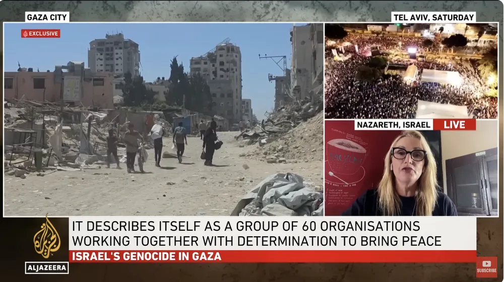 Liên minh "Đã đến lúc" (It's Time Coalition) khởi động chiến dịch kêu gọi công nhận Nhà nước Palestine. Ảnh: AL JAZEERA