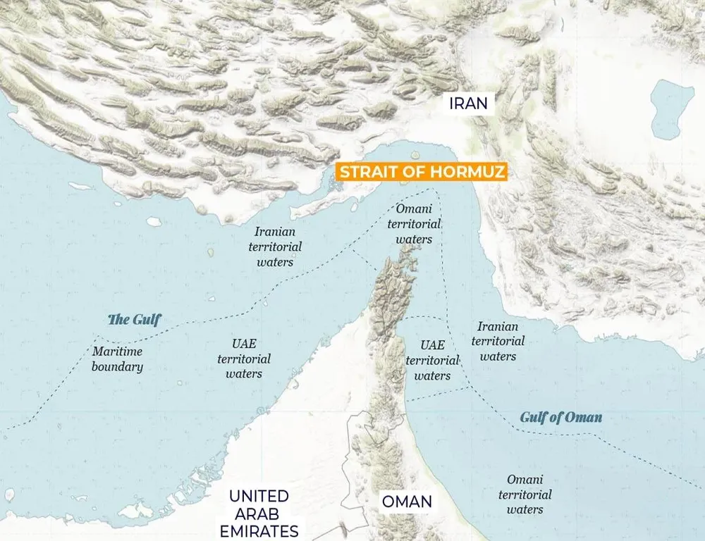 Vị trí đắc địa của Eo biển Hormuz. Ảnh: Getty Images