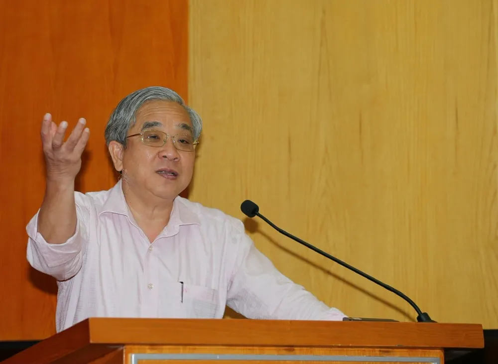 Ông Nguyễn Ngọc Hòa, Chủ tịch Hiệp hội Doanh nghiệp TPHCM phát biểu tại chương trình. Ảnh: DŨNG PHƯƠNG