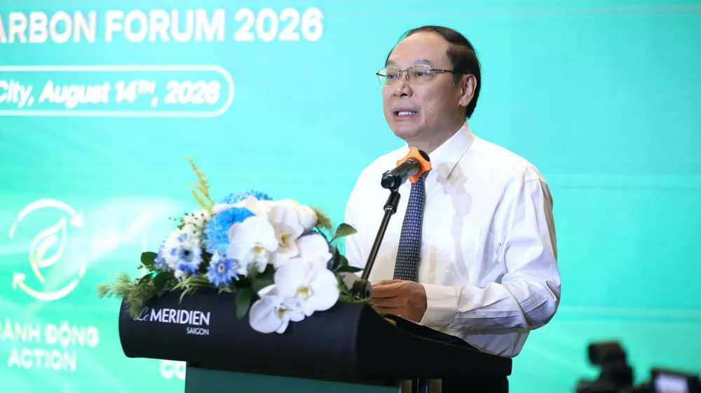 Thứ trưởng Bộ NN-MT Nguyễn Công Thành phát biểu tại diễn đàn. Ảnh MINH XUÂN