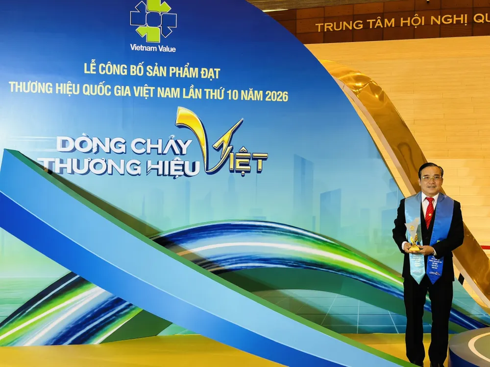 Ông Nguyễn Ngọc Thắng, Phó Tổng Giám đốc Saigon Co.op, đại diện đơn vị tham dự Lễ công bố sản phẩm đạt Thương hiệu Quốc gia Việt Nam năm 2026. Ảnh: MINH XUÂN