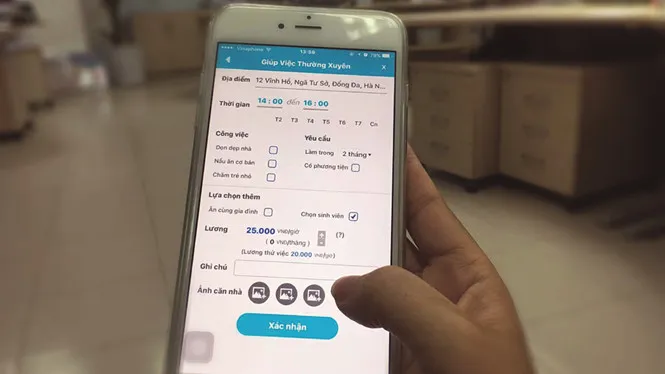 Ứng dụng giúp việc nhà rút ngắn thời gian tìm người giúp việc