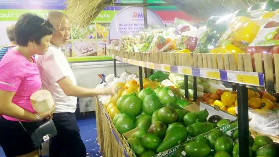 Người tiêu dùng chọn mua sản phẩm tại gian hàng “Tháng khuyến mại 2017”
