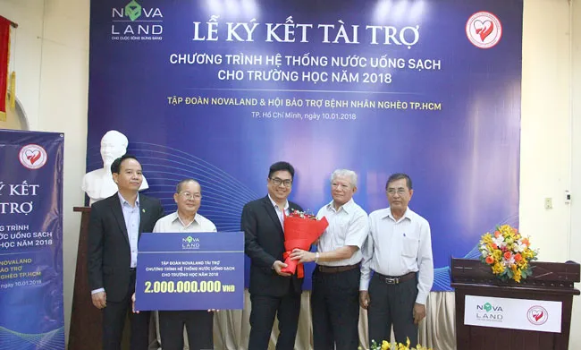Novaland tặng hệ thống nước uống sạch trường học vùng sâu vùng xa