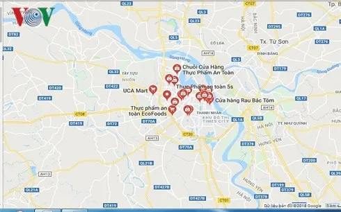 Bản đồ chuỗi thực phẩm an toàn.
