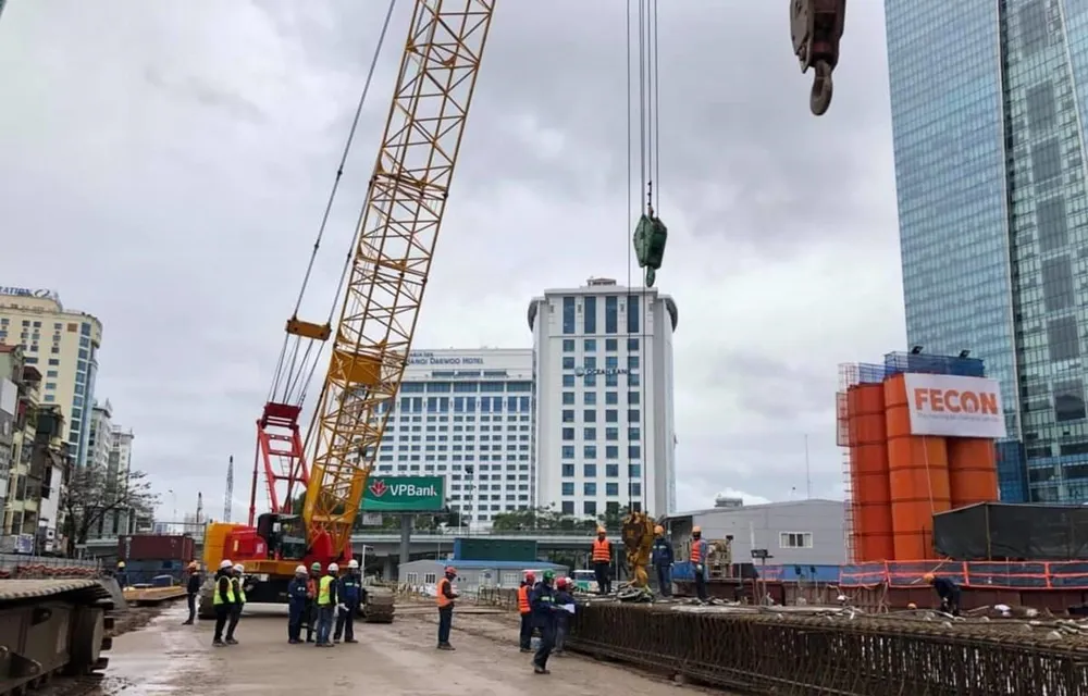 FECON trúng thầu thi công ga ngầm tuyến đường sắt Nhổn-ga Hà Nội. (Ảnh: Tú Uyên)