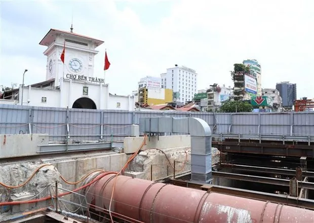 Công trình ga Bến Thành. (Ảnh: Thống Nhất/TTXVN)