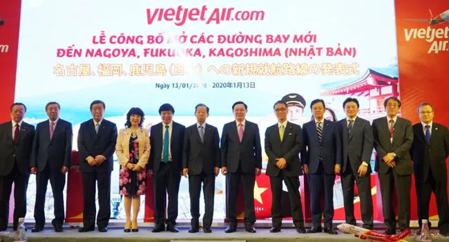 Vietjet mở thêm 5 đường bay mới tới “xứ sở mặt trời mọc”