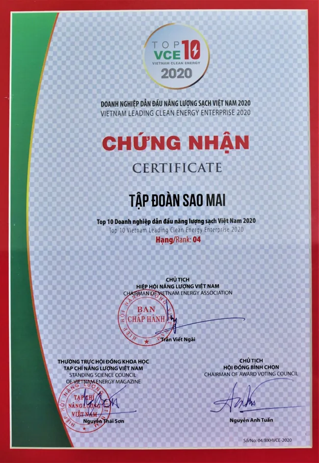 Sao Mai Group top 10 doanh nghiệp dẫn đầu năng lượng sạch Việt Nam ảnh 2