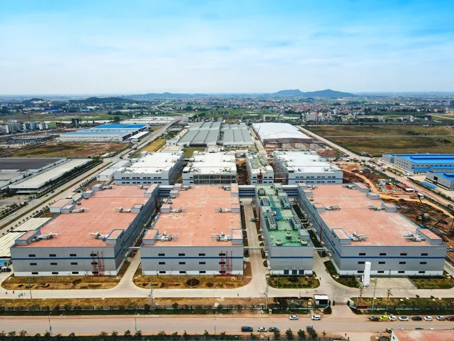 Khu công nghiệp Quang Châu (Bắc Giang), nơi đặt cơ sở sản xuất của Foxconn. 