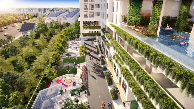 Không gian sống nhiều mảng xanh luôn được cư dân săn đón. 