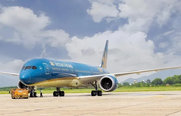 Máy bay của Vietnam Airlines. (Ảnh: CTV/Vietnam+)