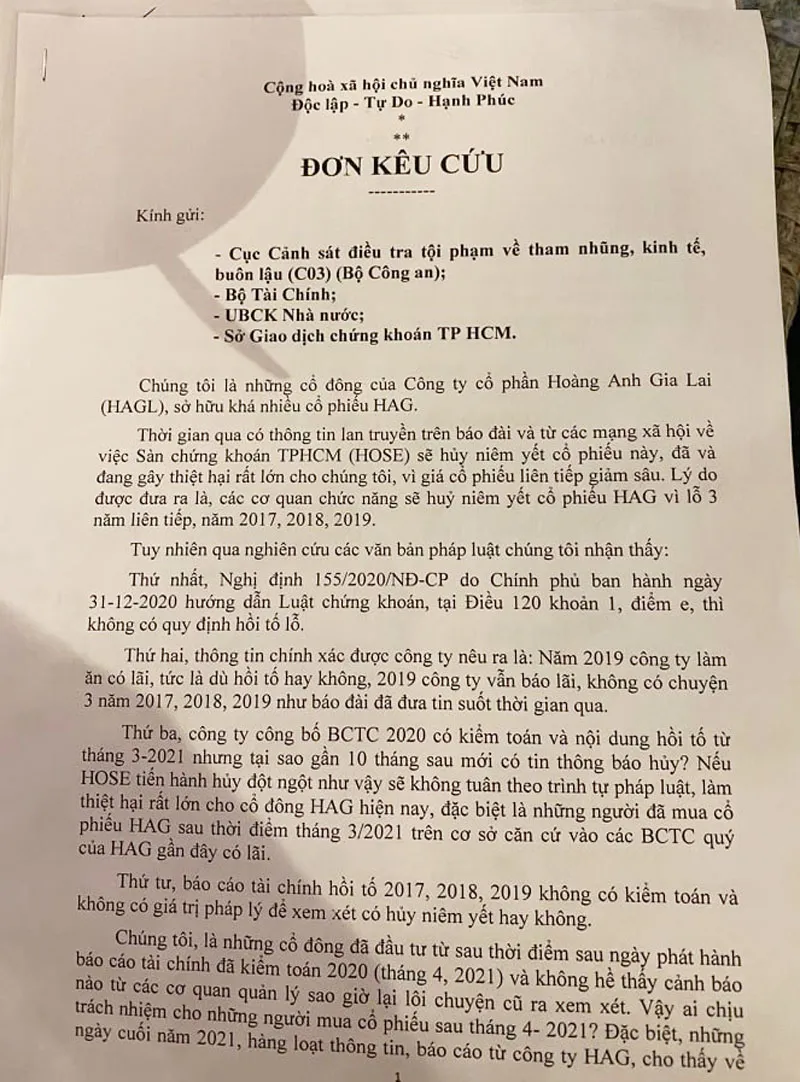 Hàng ngàn cổ đông quyết bảo vệ HAG ảnh 1