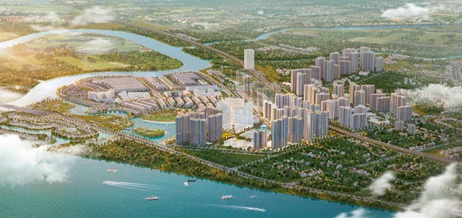 Phối cảnh tổng thể dự án The Beverly Solari hướng nhìn từ sông Đồng Nai