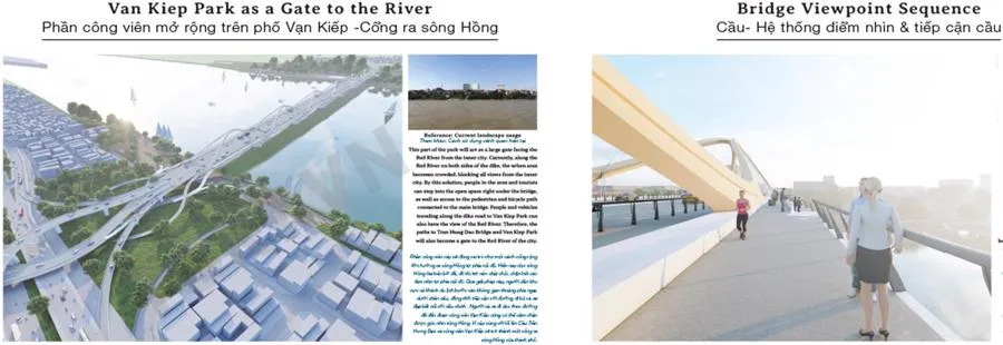 Cầu Trần Hưng Đạo c&oacute;&nbsp;2 l&agrave;n xe đạp, vỉa h&egrave; v&agrave; đ&agrave;i vọng cảnh cho người d&acirc;n ngắm cảnh.