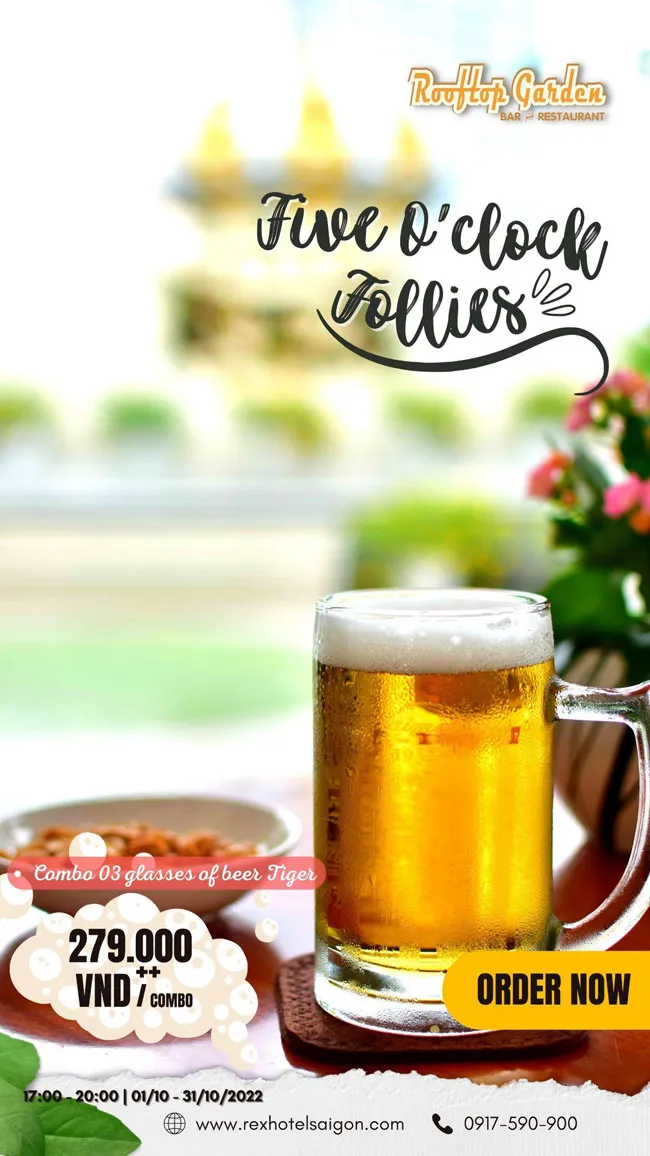 Rex Hotel Saigon giới thiệu chương trình Combo “Happy Hour” đặc biệt tại Rooftop Garden Bar ảnh 3
