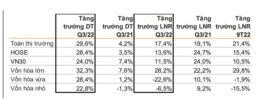 Tăng trưởng lợi nhuận theo nh&oacute;m vốn h&oacute;a.&nbsp;