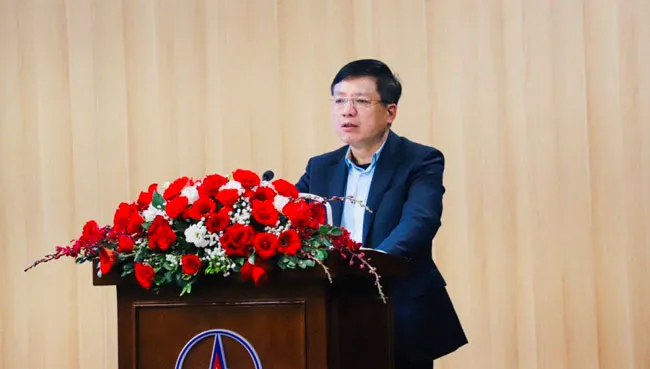 Ông Hồ Sỹ Hùng - Phó Chủ tịch Ủy ban Quản lý vốn nhà nước tại doanh nghiệp phát biểu tại buổi lễ