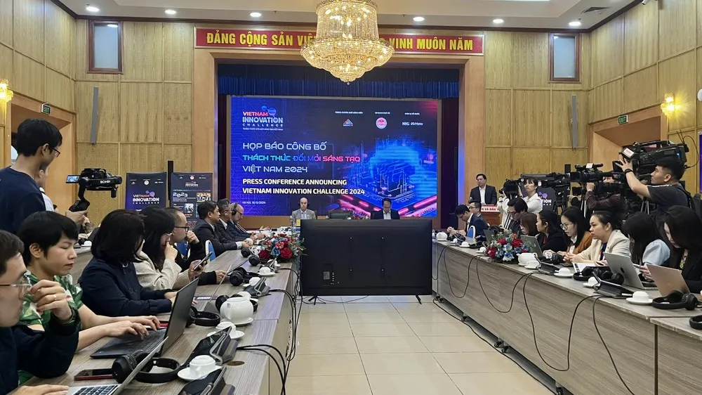 Họp báo công bố Chương trình Thách thức Đổi mới sáng tạo Việt Nam 2024. (Ảnh: Vietnam+)