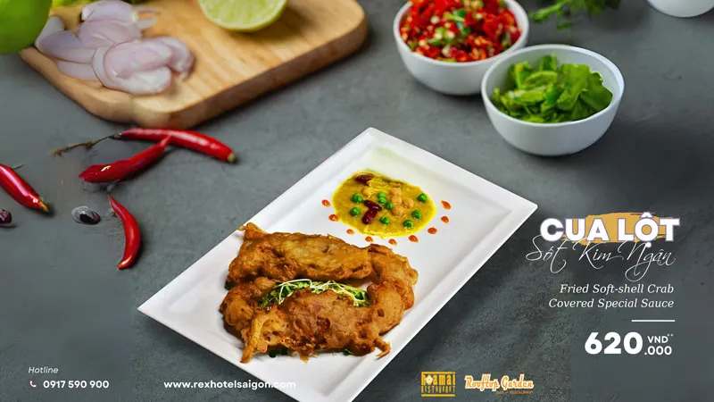 Hương vị mới lạ của cua lột rang sốt kim ngân