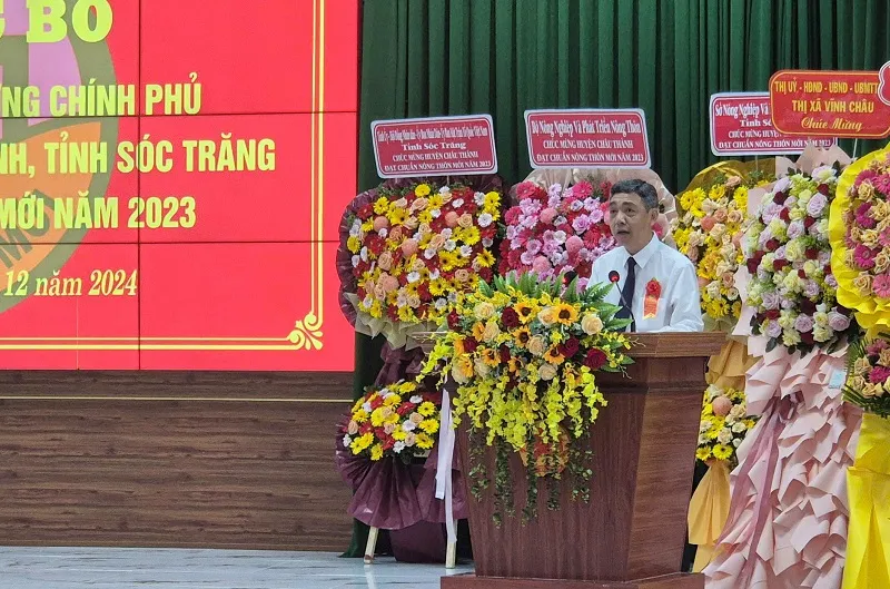 Ông Trương Quốc Điền, Chủ tịch UBND huyện Châu Thành phát biểu tại buổi lễ.jpg