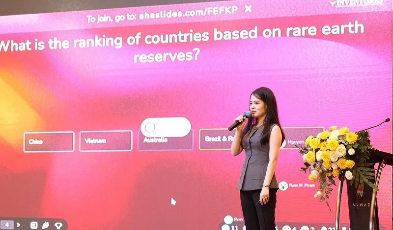 Bà Lê Hàn Tuệ Lâm, Giám đốc Điều hành Quỹ VinVentures - Tập đoàn Vingroup phát biểu tại sự kiện Venture Forum 2025.