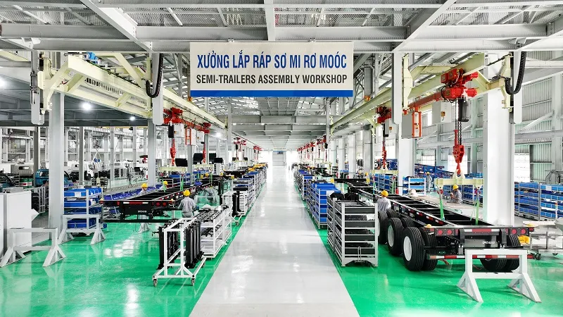 Sơ mi rơ moóc Thaco Trailers được sản xuất trên dây chuyền công nghệ tiên tiến