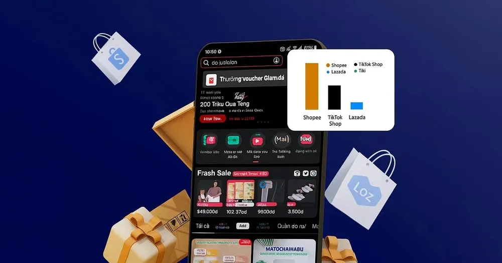 Biến động mạnh thị phần trên thị trường thương mại điện tử Việt Nam