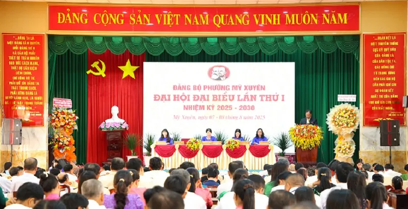 Quang cảnh Đại hội phường Mỹ Xuyên, nhiệm kỳ 2025-2030