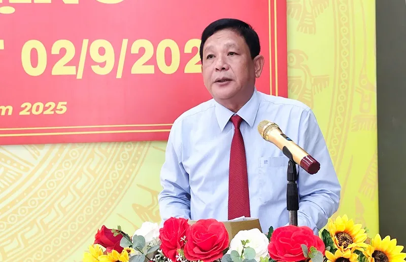 Đồng chí Dương Sà Kha, Bí Thư Đảng ủy phường Sóc Trăng phát biểu tại buổi lễ.jpg