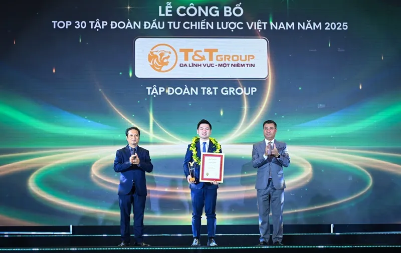 Tập đoàn T&T Group được vinh danh trong bảng xếp hạng ALPHA 30 - Top 30 Tập đoàn đầu tư chiến lược Việt Nam năm 2025.