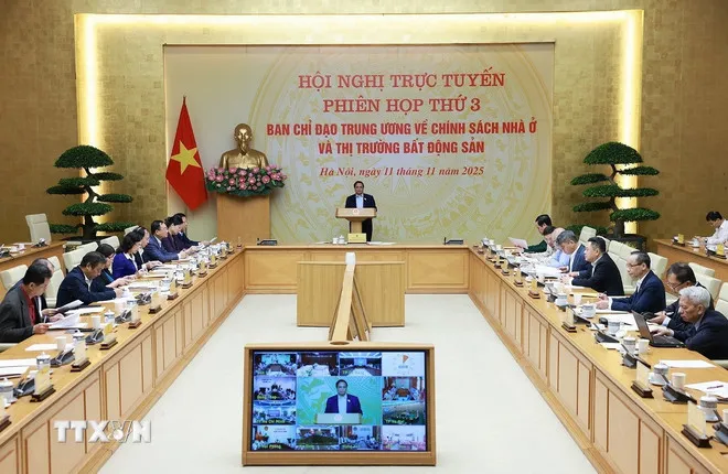 Thủ tướng Phạm Minh Chính chủ trì phiên họp. (Ảnh: Dương Giang/TTXVN)