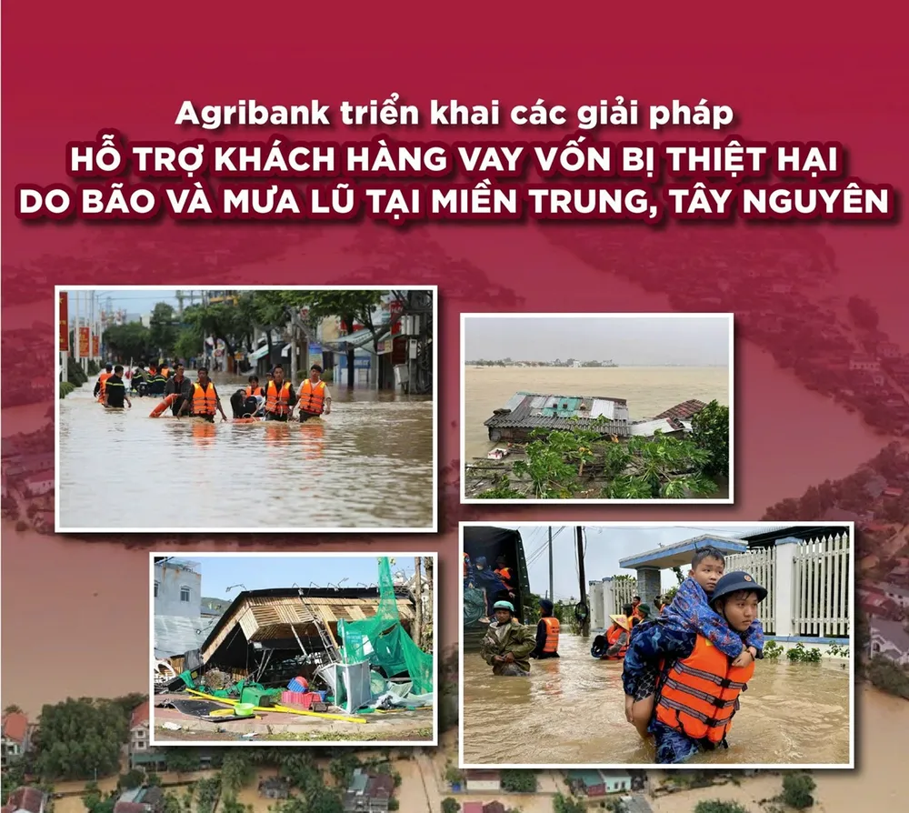 Agribank tiếp tục giảm lãi suất cho khách hàng bị thiệt hại bão lũ 