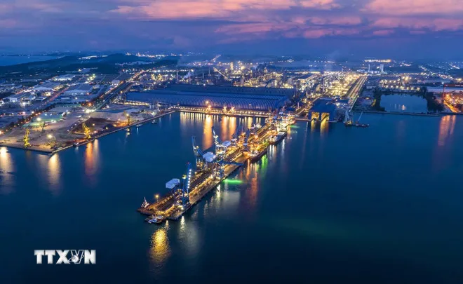 Cảng tổng hợp Công ty cổ phần Hòa Phát Dung Quất nằm trong khu kinh tế Dung Quất. (Ảnh: TTXVN phát)