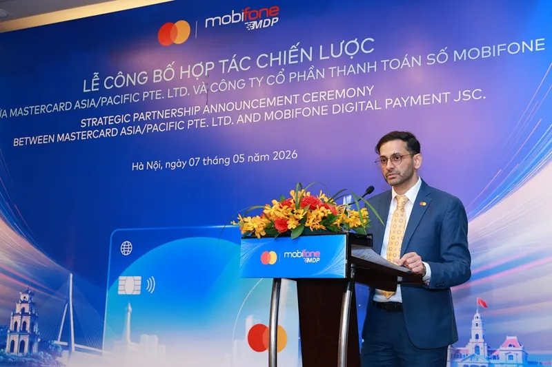 Ông Sharad Jain - Giám đốc Quốc gia của Mastercard tại Việt Nam Lào và Campuchia phát biểu tại sự kiện.jpg
