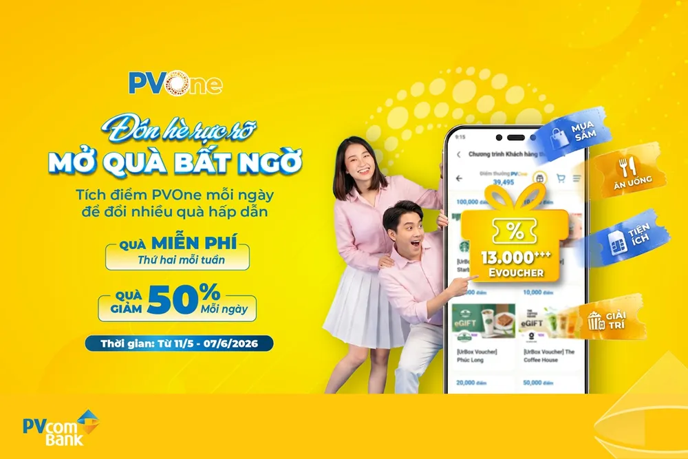 Cùng PVcomBank đón hè rực rỡ với hơn 13.000 quà tặng trên hệ sinh thái PVOne