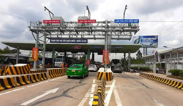 Trạm thu phí dự án BOT cầu Rạch Miễu - Ảnh: Báo Xây dựng