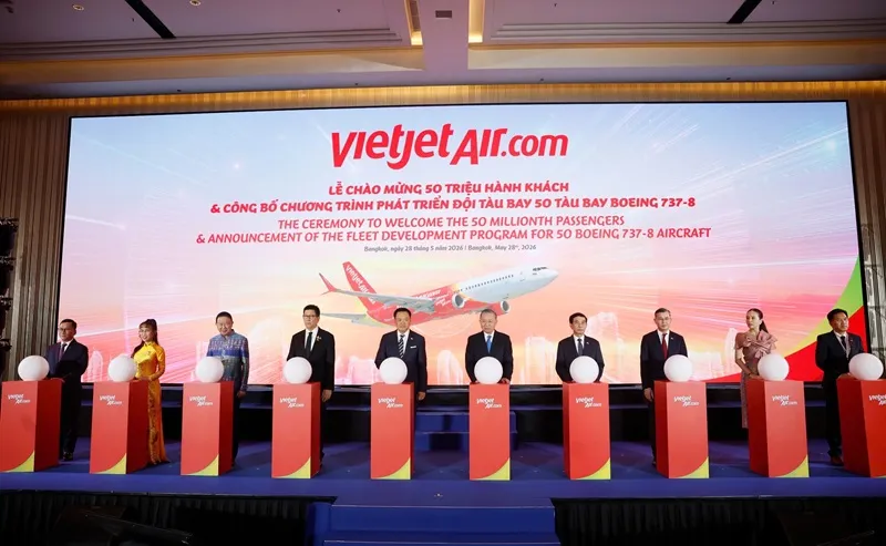 Vietjet chào mừng cột mốc 50 triệu lượt hành khách trên mạng bay Việt Nam – Thái Lan và công bố chương trình phát triển đội tàu bay Boeing 737-8